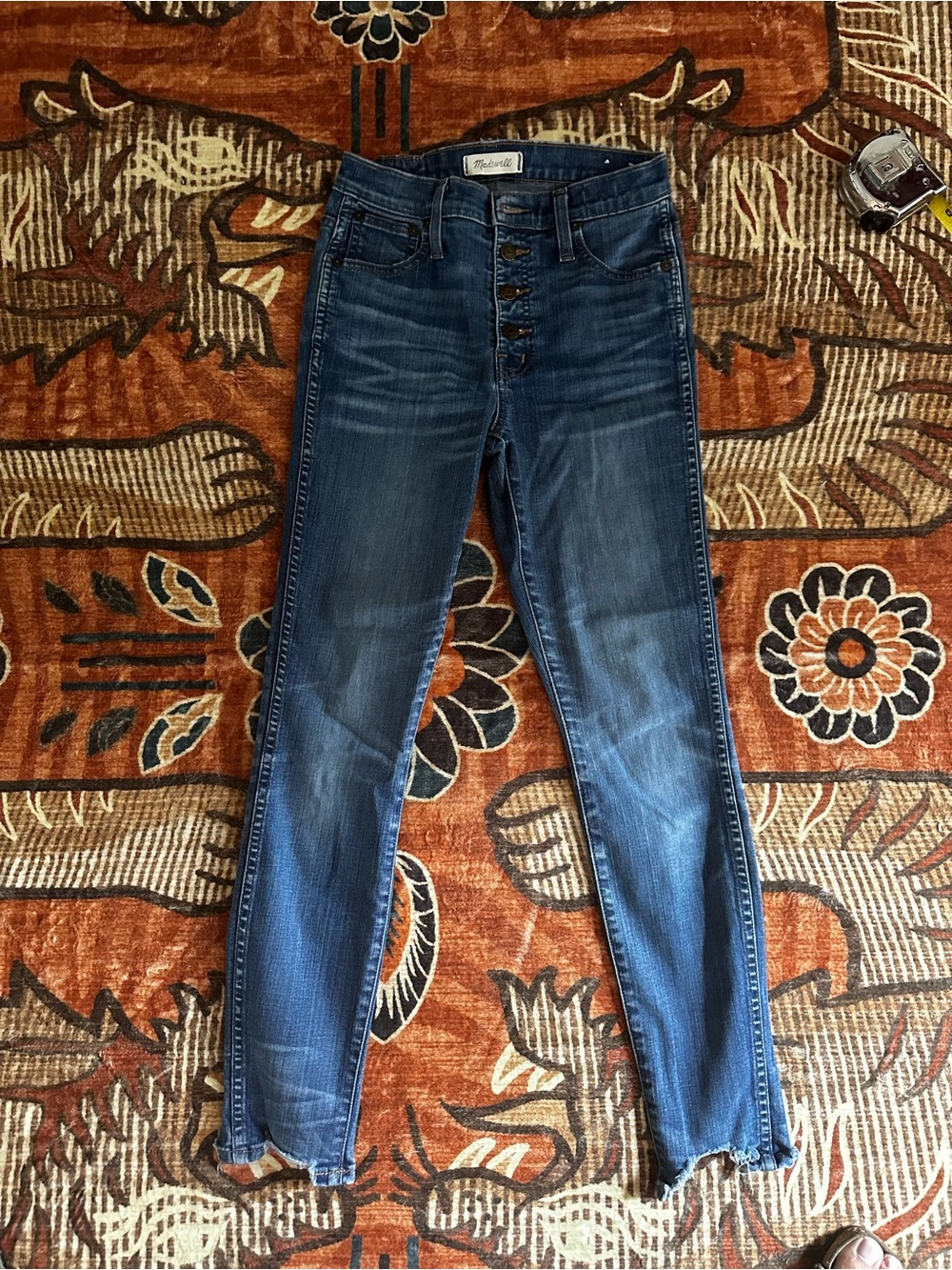 Madewell 10” High-Rise Button-Fly Slim Jeans — Blue Wash